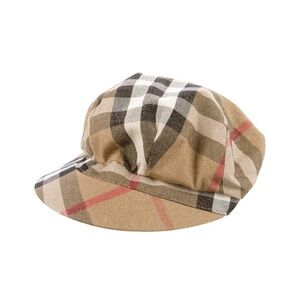 Burberry Tan and Black glittered newspaper cap Sz L